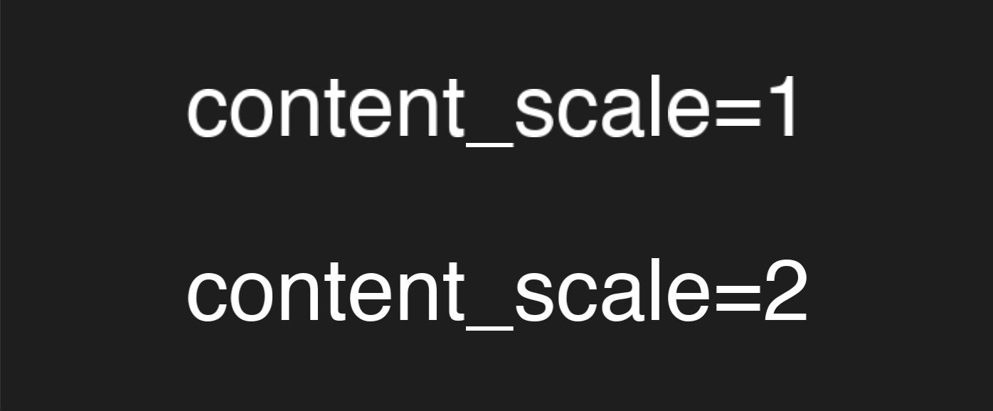 content_scale=1 (blurry) vs content_scale=2 (sharp)